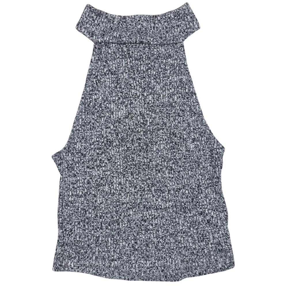 Me to We Knit Tank Top Sleeveless High Neck Shirt Size XS Black & White